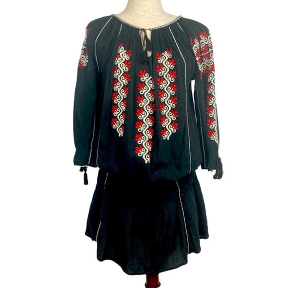 ULLA JOHNSON Samari Embroidered Mini Dress - Size 6 - Picture 1 of 15